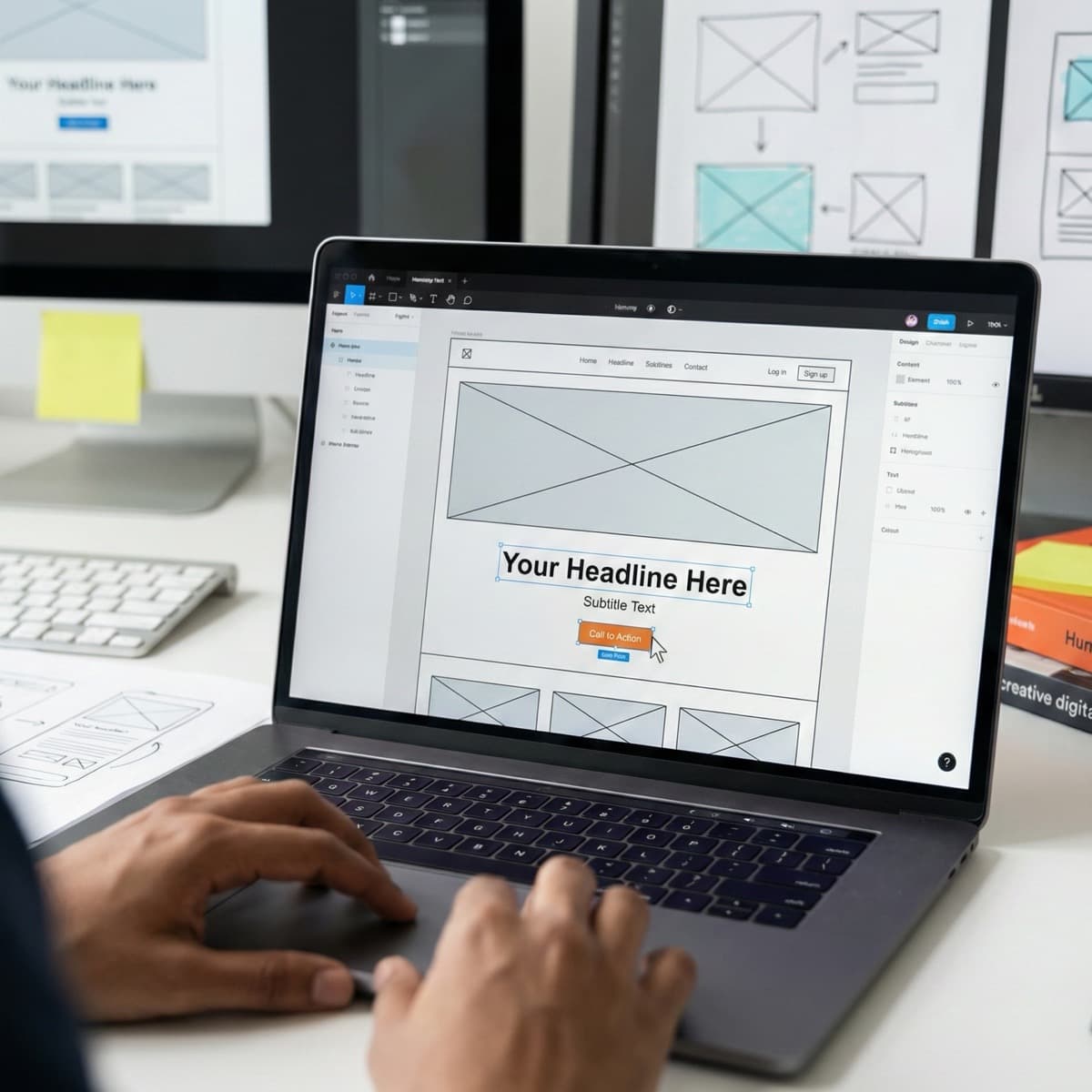 A laptop screen showing a work for Website Copywriting in a home office