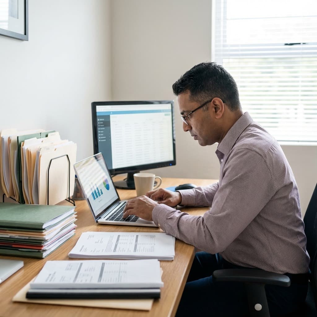 A South African Remote Operations Manager working in a home office