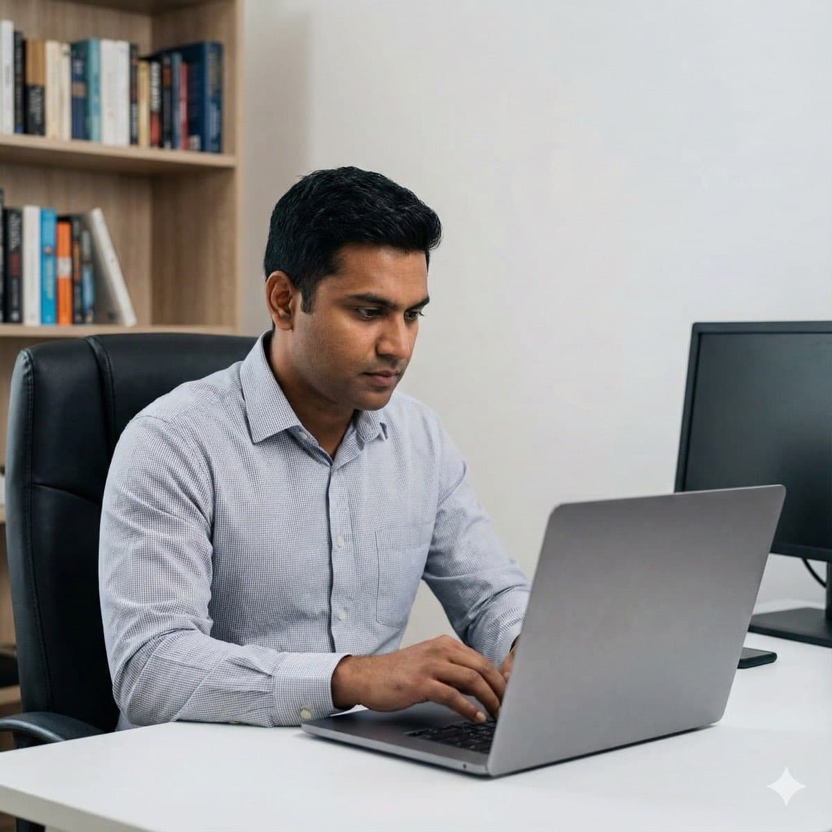 A South African VA for Lead Generation working in a home office