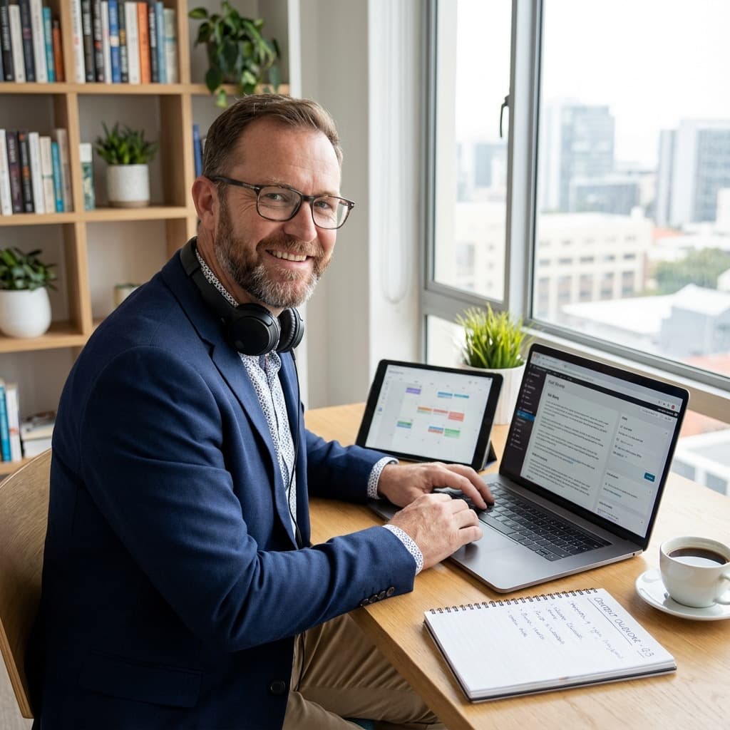 A South African VA for Route Coordination working in a home office