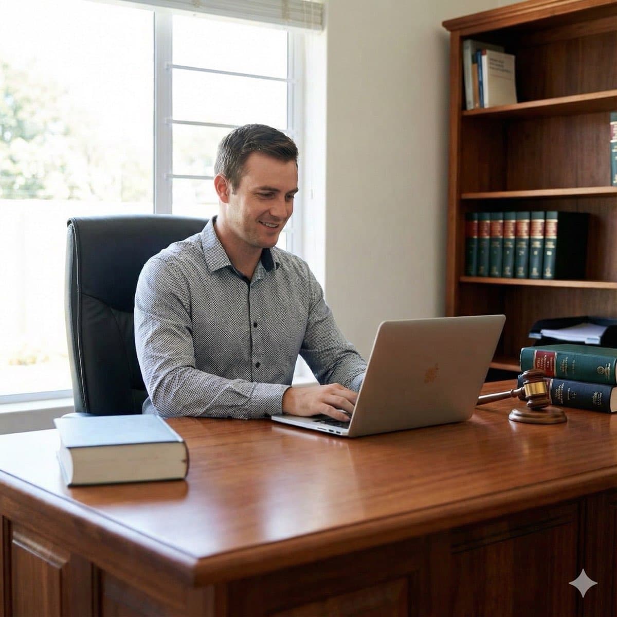 A South African VA for Application Review working in a home office