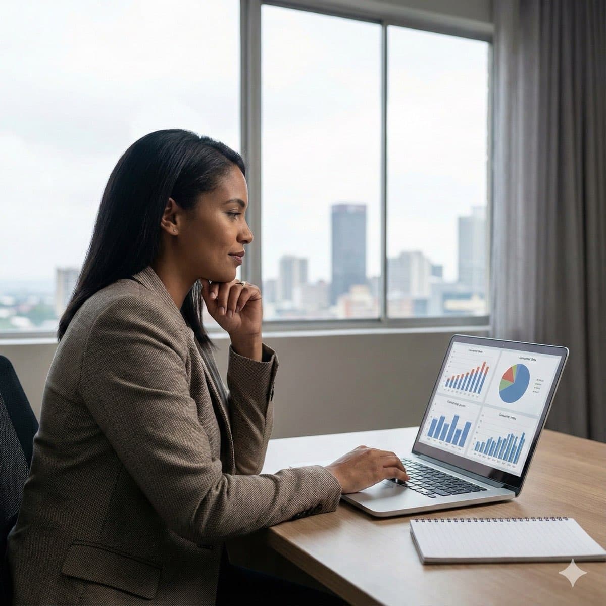 A South African VA for Market Research working in a home office