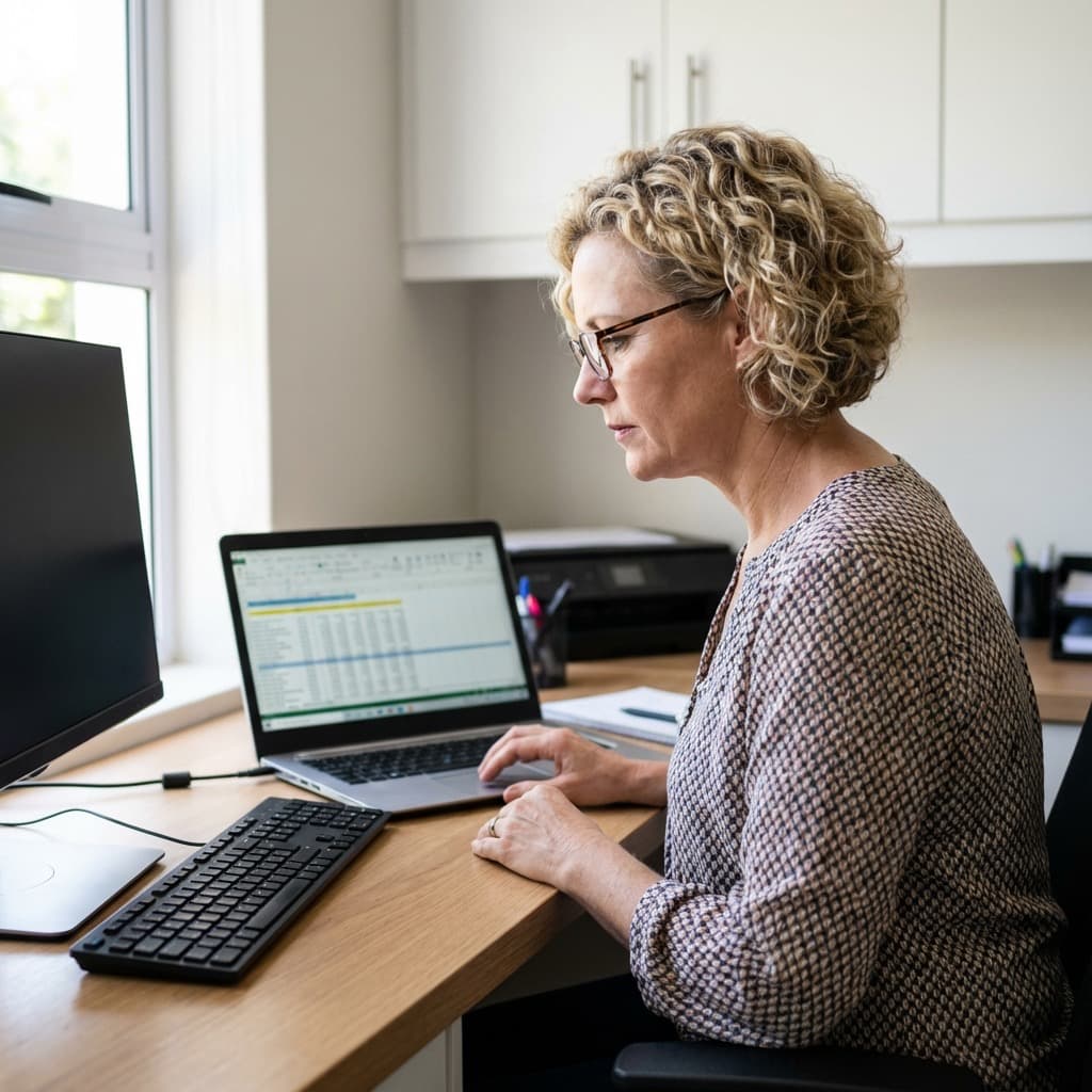 A South African Remote Data Entry Specialist working in a home office
