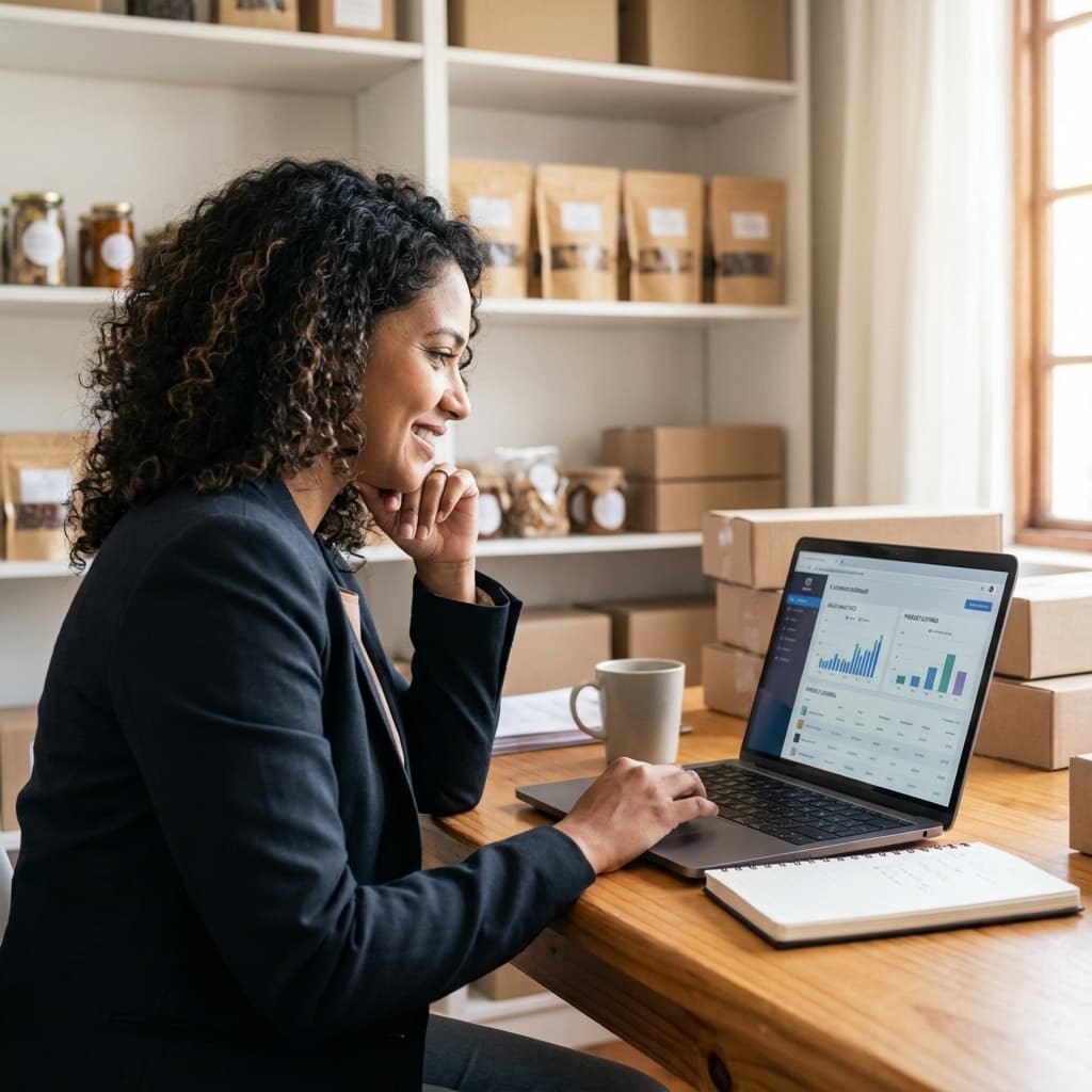 A South African Remote E-commerce Specialist working in a home office
