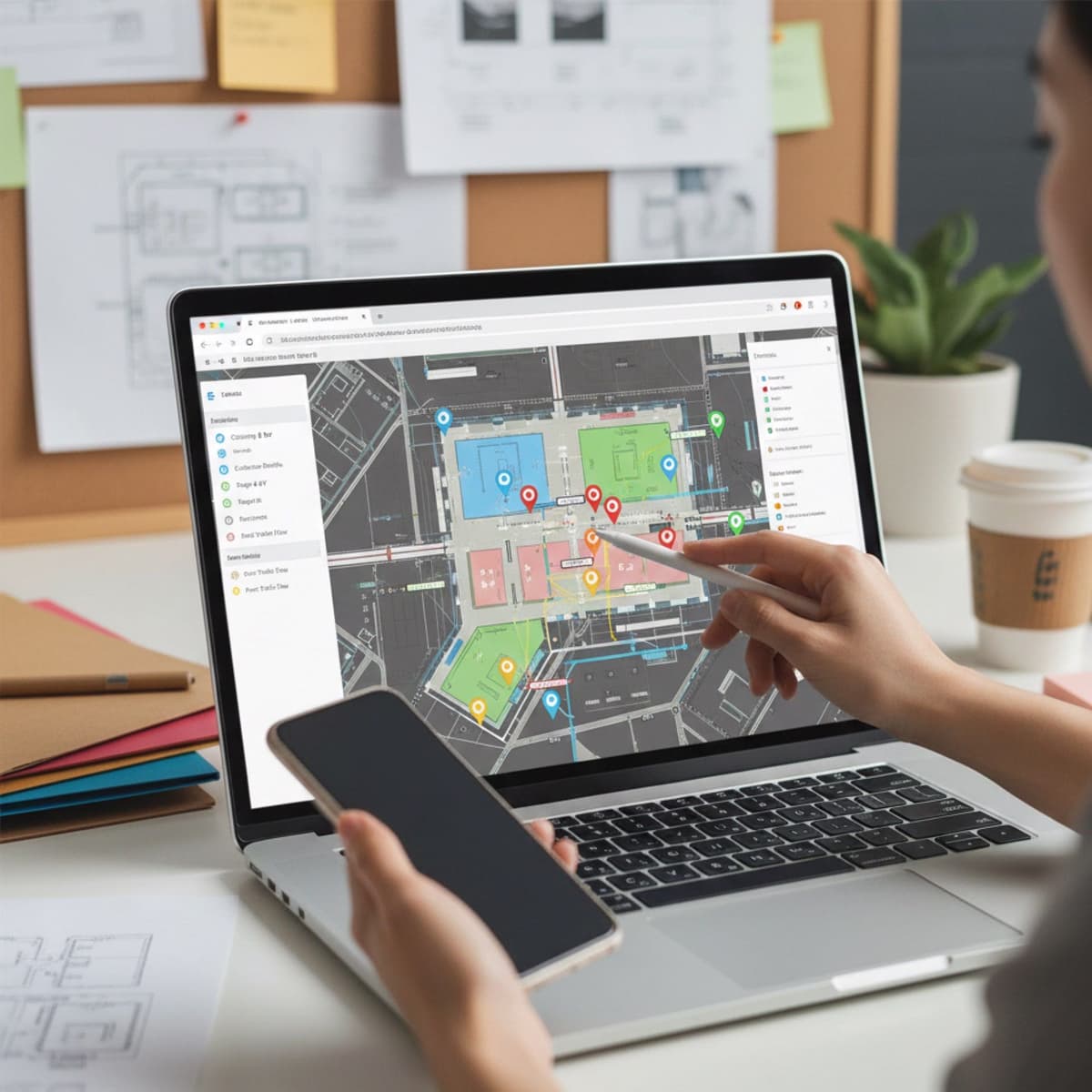 A laptop screen showing a work for Event Logistics Coordination in a home office