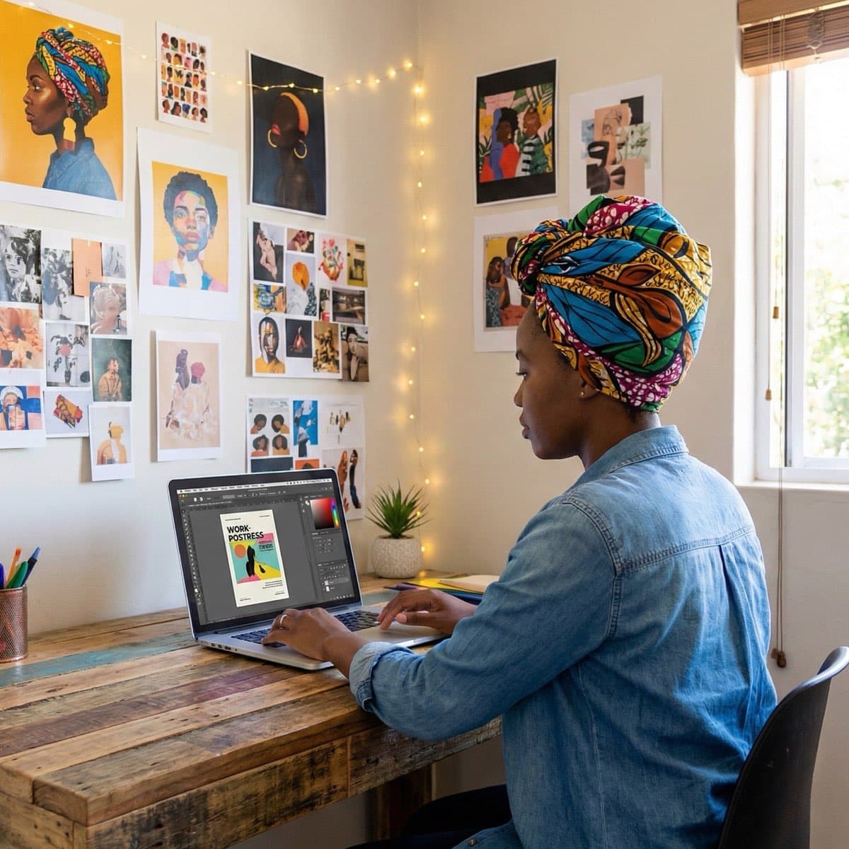 A South African VA for Creatives working in a home office